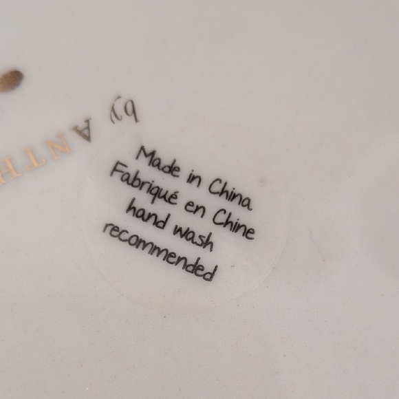 by ANTHROPOLOGIE I Insight Stoneware Plate Hamsa Blue Gold Hand Eye Pattern - Picture 7 of 12